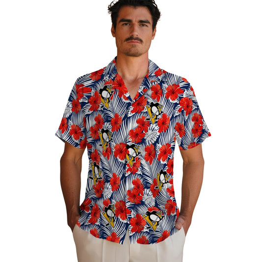 Pittsburgh Penguins Hawaiian Shirt - Hibiscus Fiesta | Moonbestprint