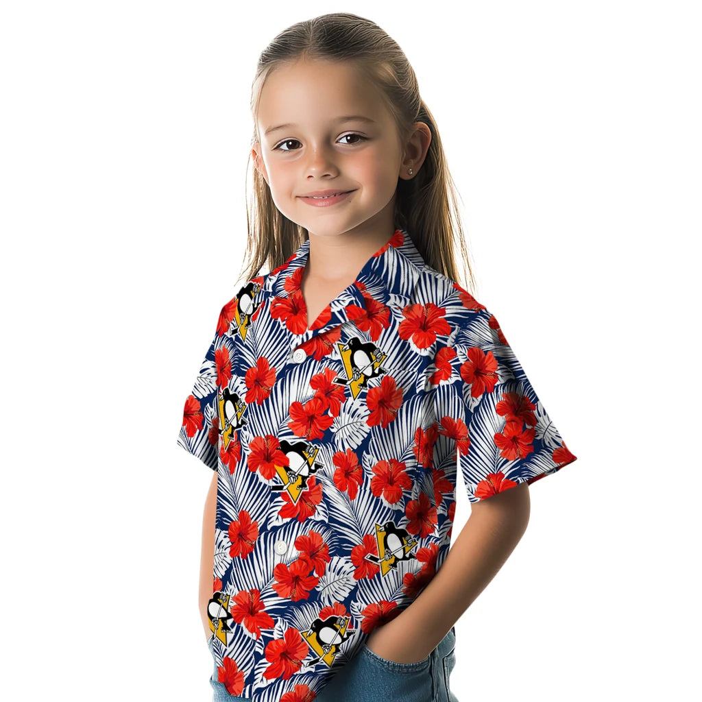 Pittsburgh Penguins Hawaiian Shirt - Hibiscus Fiesta | Moonbestprint