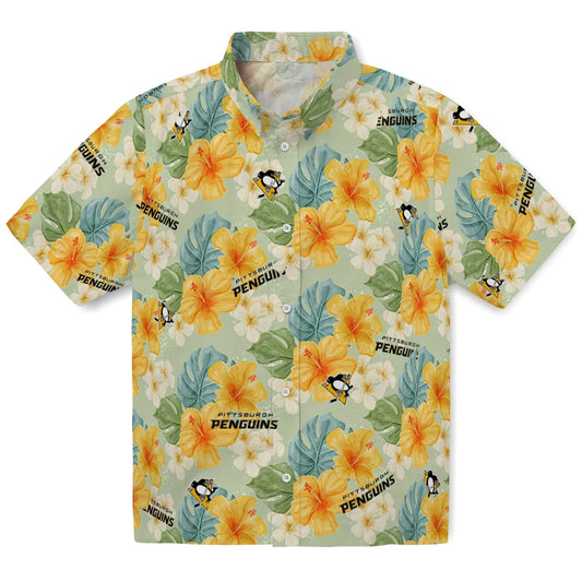 Pittsburgh Penguins Hawaiian Shirt - Hibiscus Mood | Moonbestprint