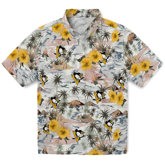 Pittsburgh Penguins Hawaiian Shirt - Hibiscus Seaside | Moonbestprint