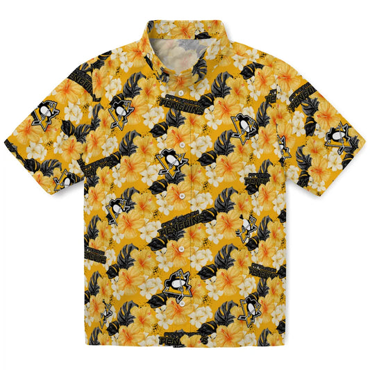 Pittsburgh Penguins Hawaiian Shirt - Hibiscus Tropics | Moonbestprint