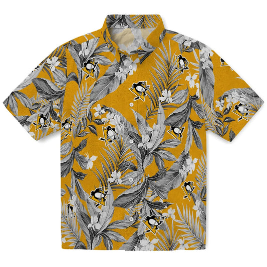 Pittsburgh Penguins Hawaiian Shirt - Palm Leaves | Moonbestprint