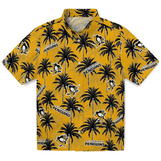 Pittsburgh Penguins Hawaiian Shirt - Palm Tree Motif | Moonbestprint