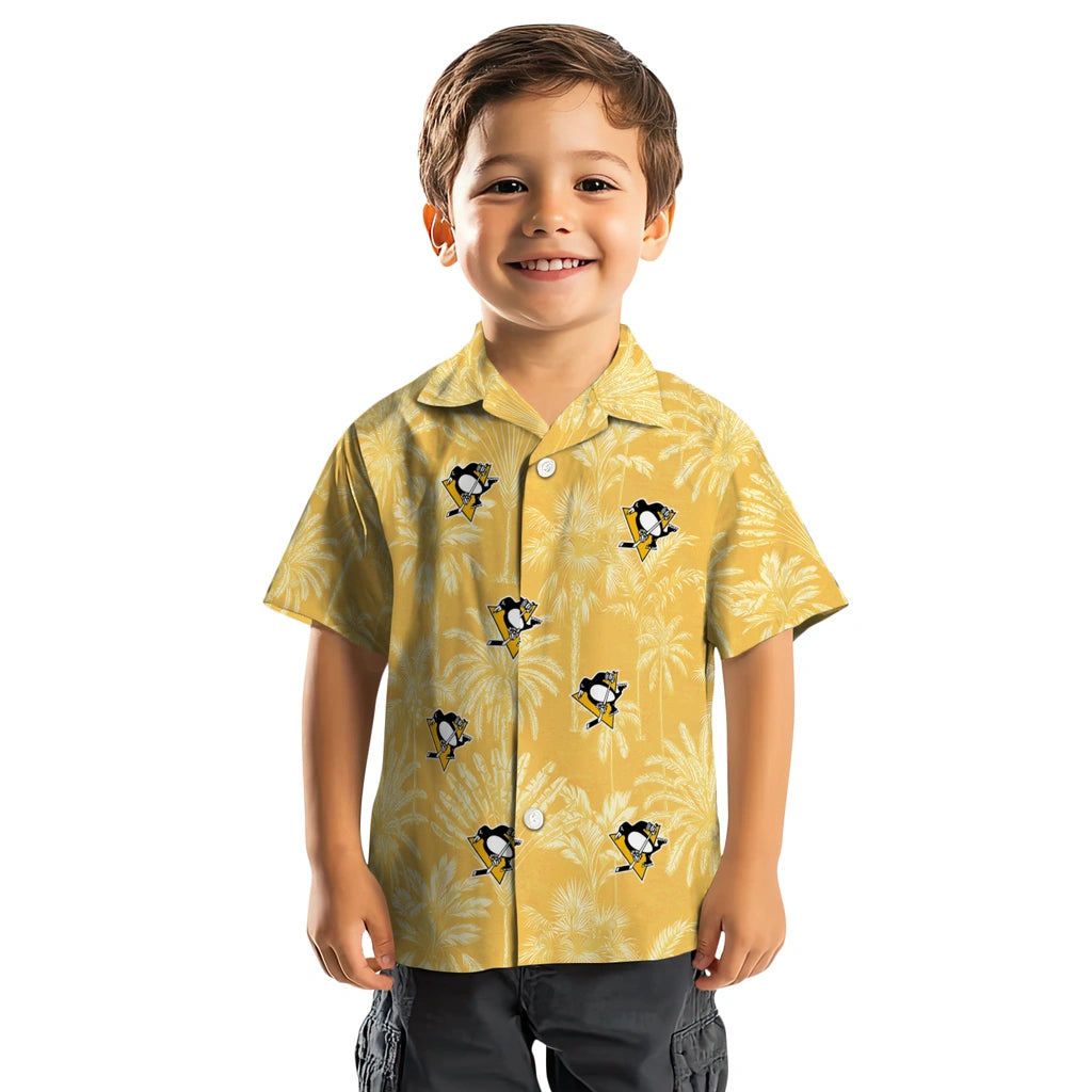 Pittsburgh Penguins Hawaiian Shirt - Vintage Palm Tree | Moonbestprint