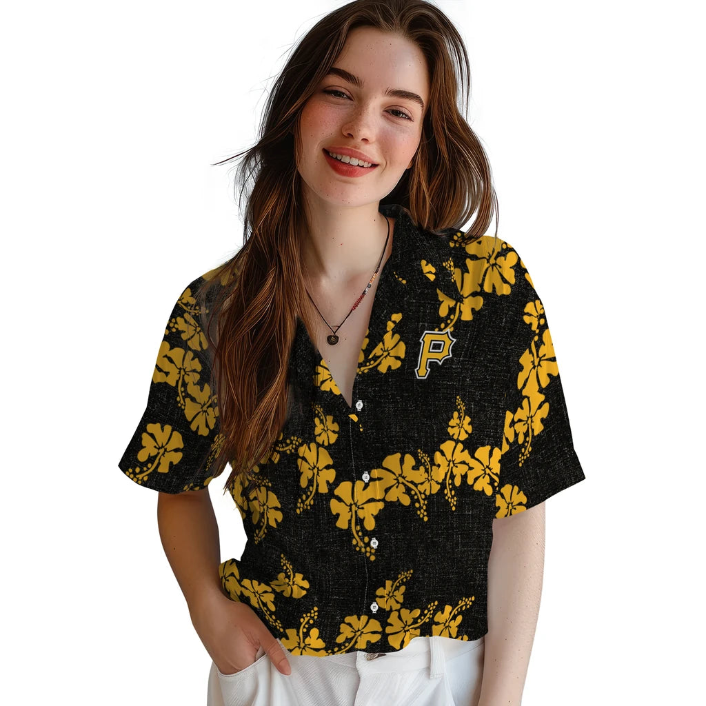 Pittsburgh Pirates Hawaiian Shirt - 50th State Flower | Moonbestprint