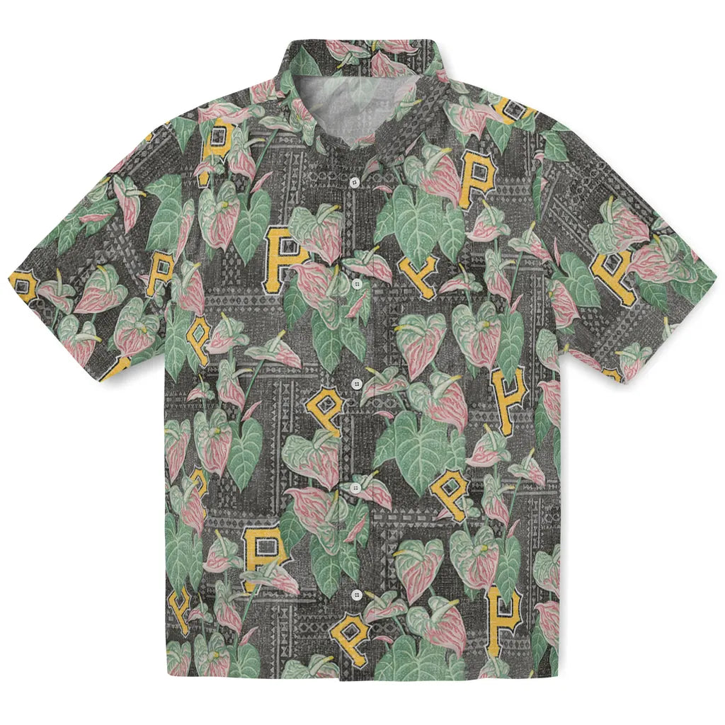 Pittsburgh Pirates Hawaiian Shirt - Anthurium Overlay | Moonbestprint