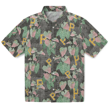 Pittsburgh Pirates Hawaiian Shirt - Anthurium Overlay | Moonbestprint