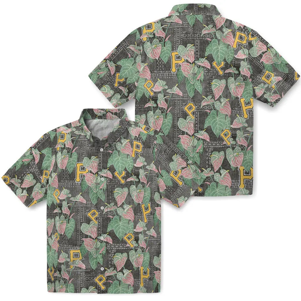 Pittsburgh Pirates Hawaiian Shirt - Anthurium Overlay | Moonbestprint