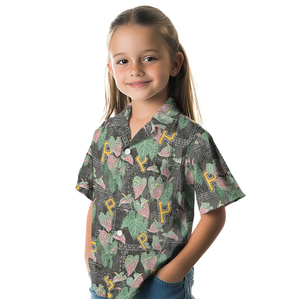 Pittsburgh Pirates Hawaiian Shirt - Anthurium Overlay | Moonbestprint