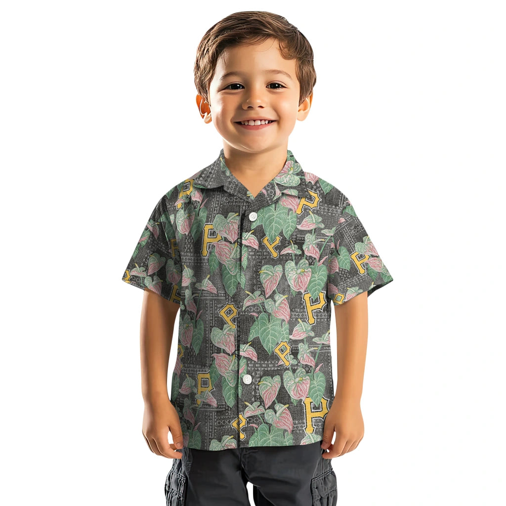 Pittsburgh Pirates Hawaiian Shirt - Anthurium Overlay | Moonbestprint