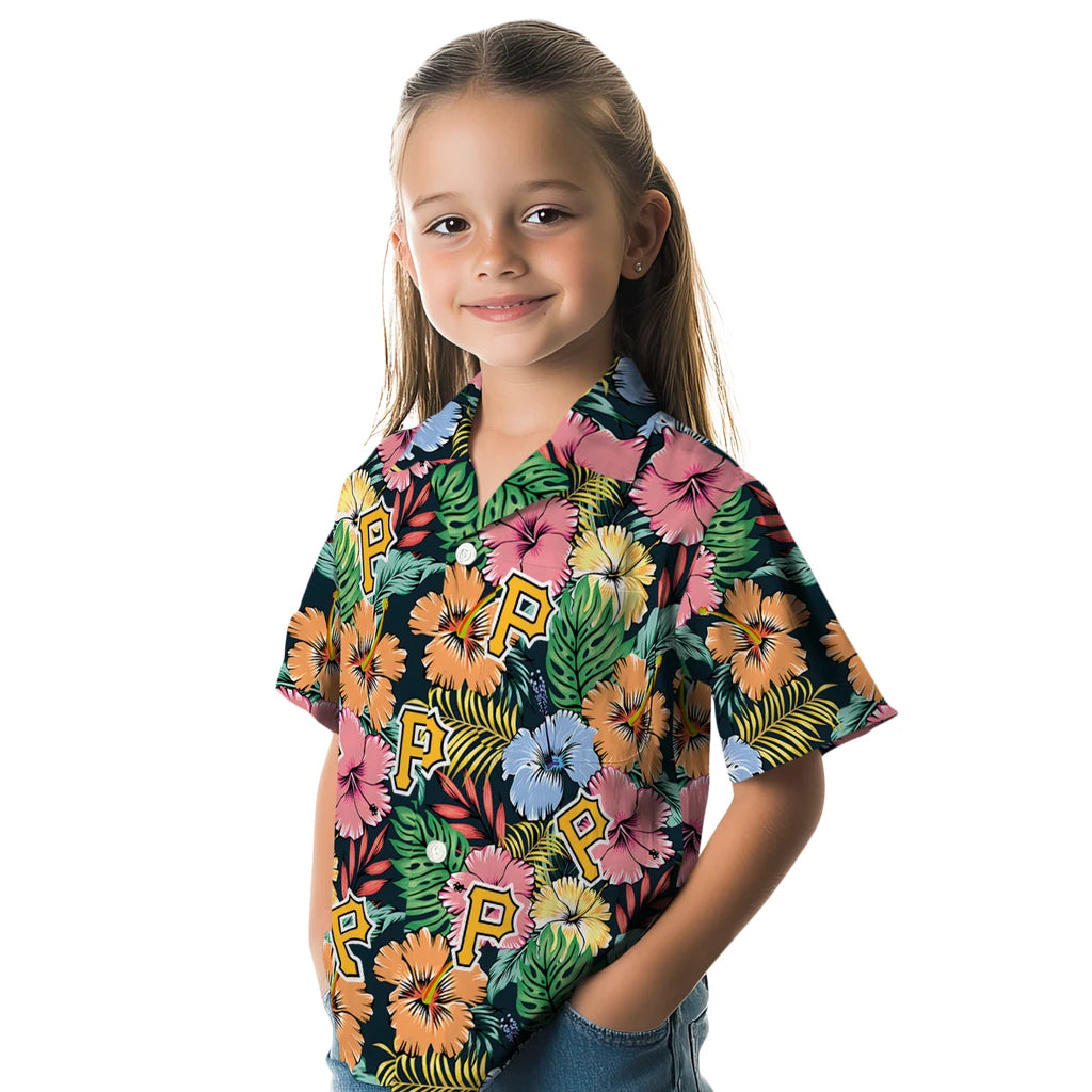 Pittsburgh Pirates Hawaiian Shirt - Brilliant Hibiscus Garden | Moonbestprint