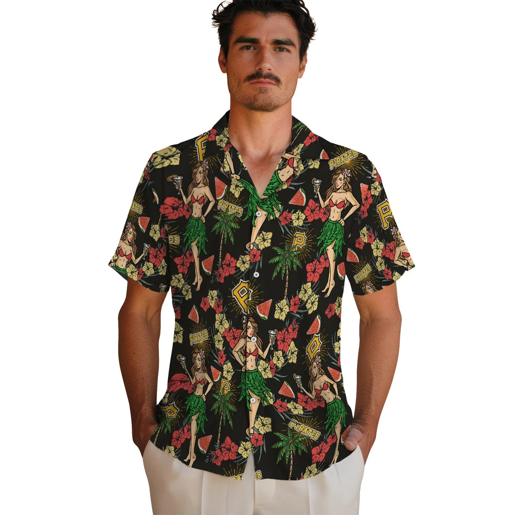 Pittsburgh Pirates Hawaiian Shirt - Hawaiian Girls Design | Moonbestprint