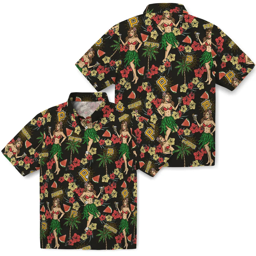 Pittsburgh Pirates Hawaiian Shirt - Hawaiian Girls Design | Moonbestprint