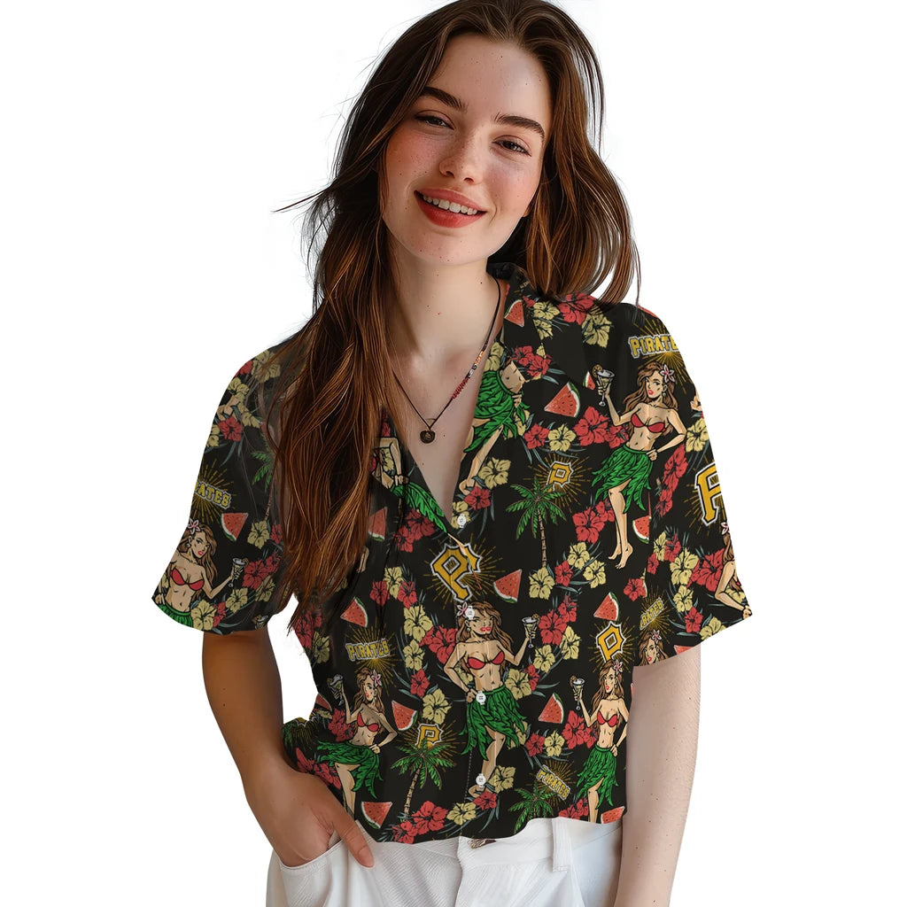 Pittsburgh Pirates Hawaiian Shirt - Hawaiian Girls Design | Moonbestprint