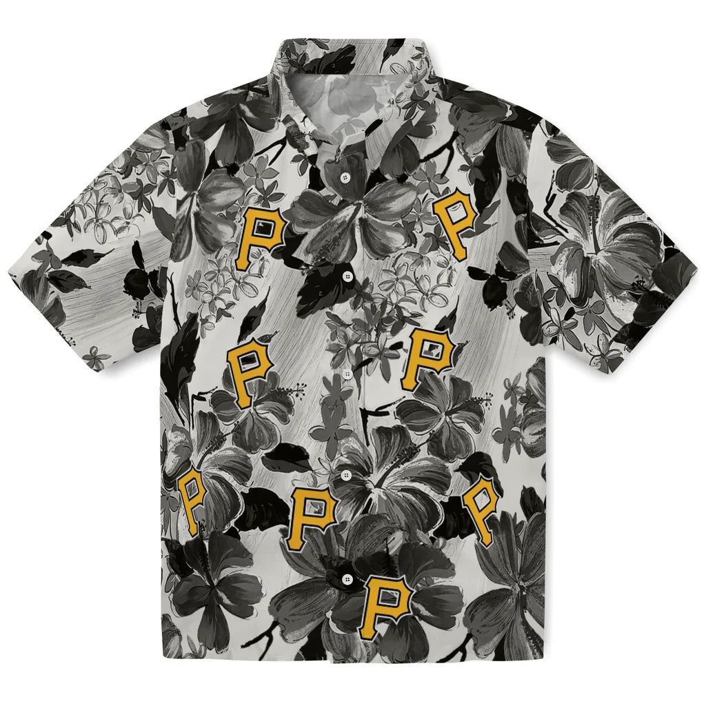 Pittsburgh Pirates Hawaiian Shirt - Hibiscus Arrangement | Moonbestprint
