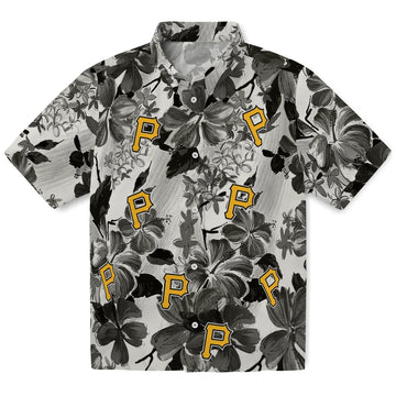 Pittsburgh Pirates Hawaiian Shirt - Hibiscus Arrangement | Moonbestprint