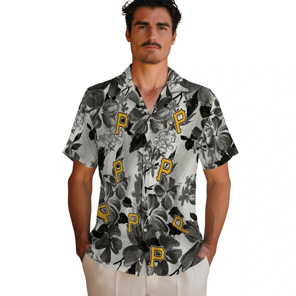 Pittsburgh Pirates Hawaiian Shirt - Hibiscus Arrangement | Moonbestprint