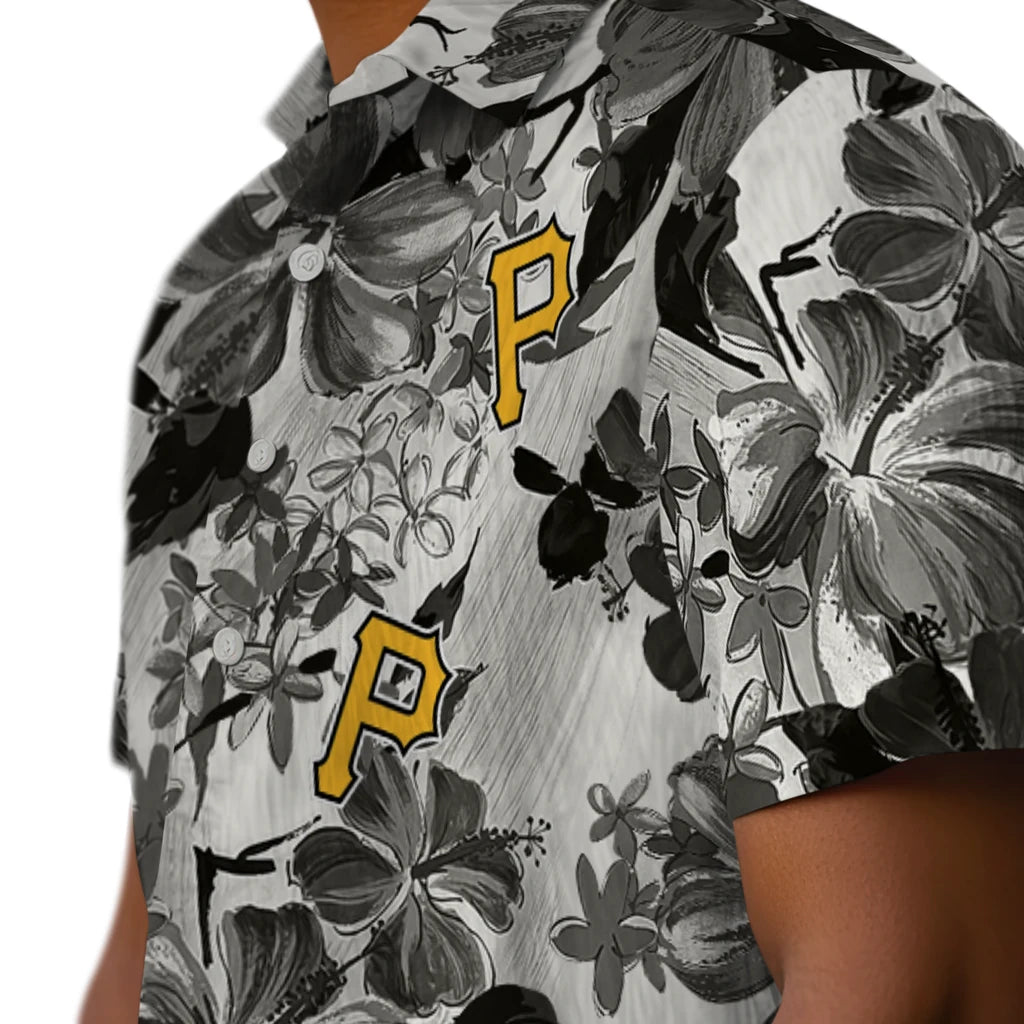 Pittsburgh Pirates Hawaiian Shirt - Hibiscus Arrangement | Moonbestprint