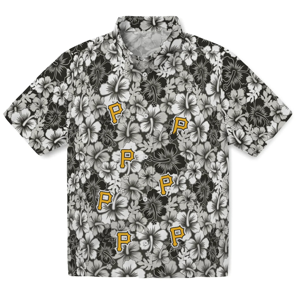 Pittsburgh Pirates Hawaiian Shirt - Hibiscus Blooms | Moonbestprint
