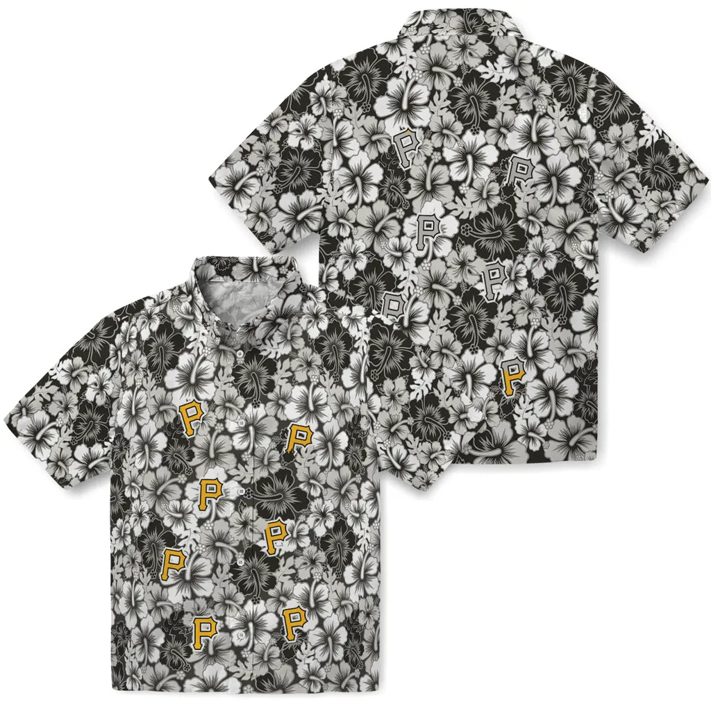 Pittsburgh Pirates Hawaiian Shirt - Hibiscus Blooms | Moonbestprint