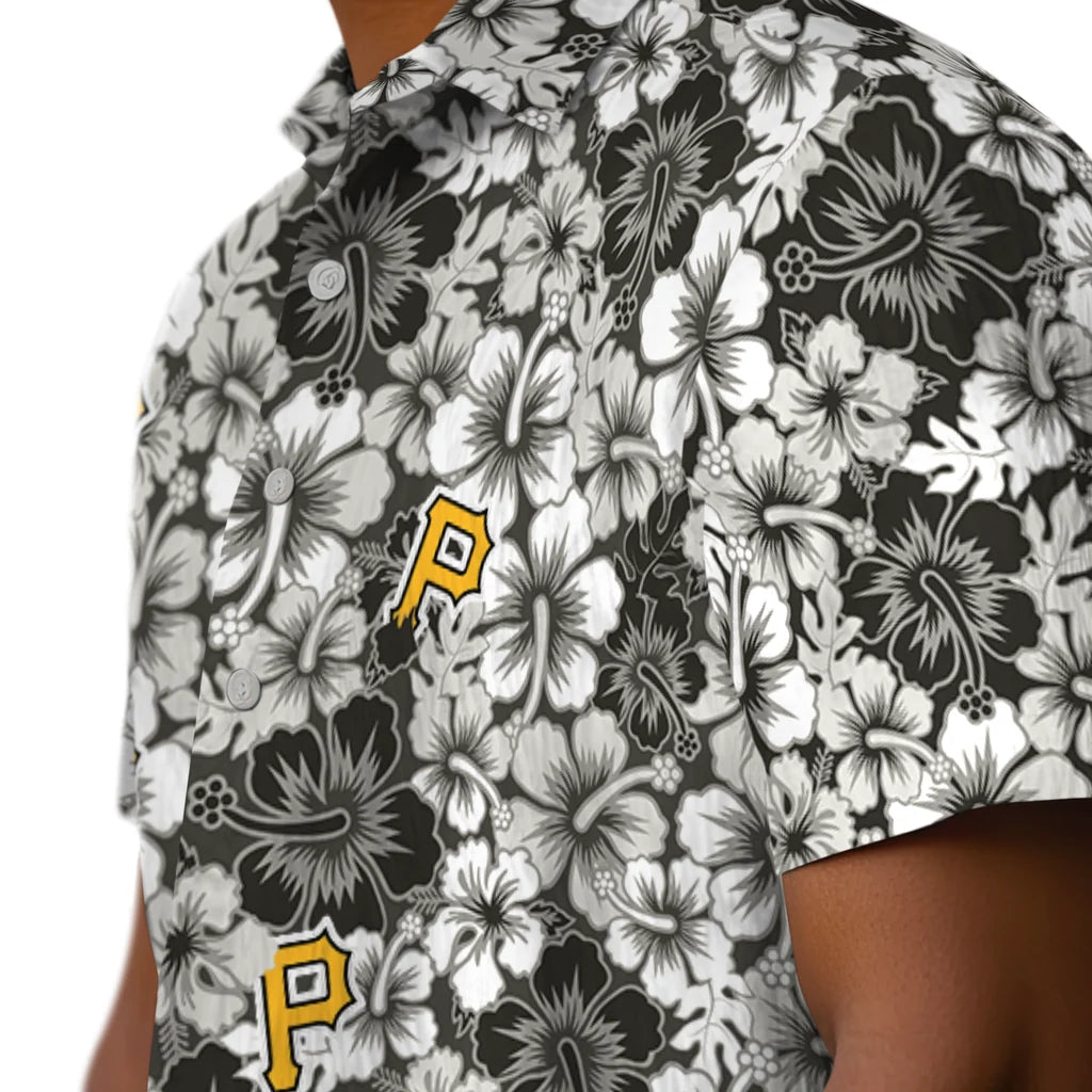 Pittsburgh Pirates Hawaiian Shirt - Hibiscus Blooms | Moonbestprint