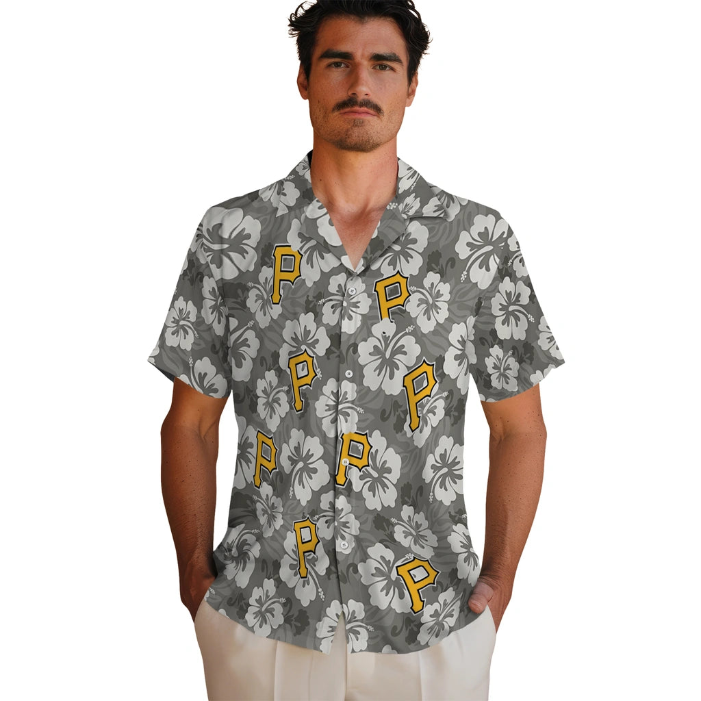 Pittsburgh Pirates Hawaiian Shirt - Hibiscus Cluster | Moonbestprint