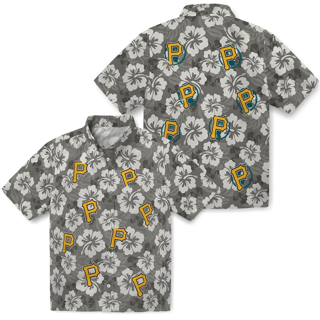 Pittsburgh Pirates Hawaiian Shirt - Hibiscus Cluster | Moonbestprint