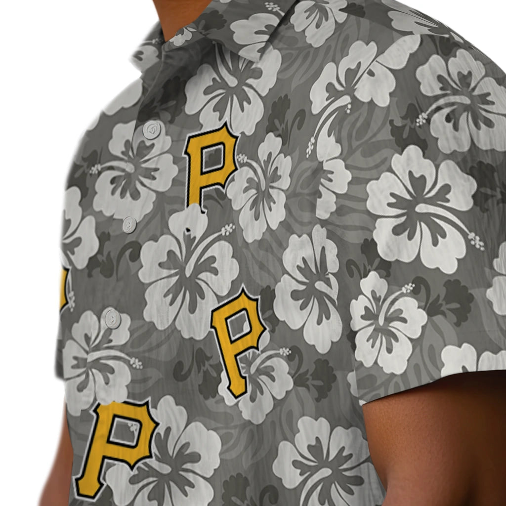 Pittsburgh Pirates Hawaiian Shirt - Hibiscus Cluster | Moonbestprint