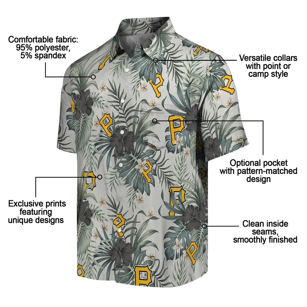 Pittsburgh Pirates Hawaiian Shirt - Hibiscus Designs | Moonbestprint