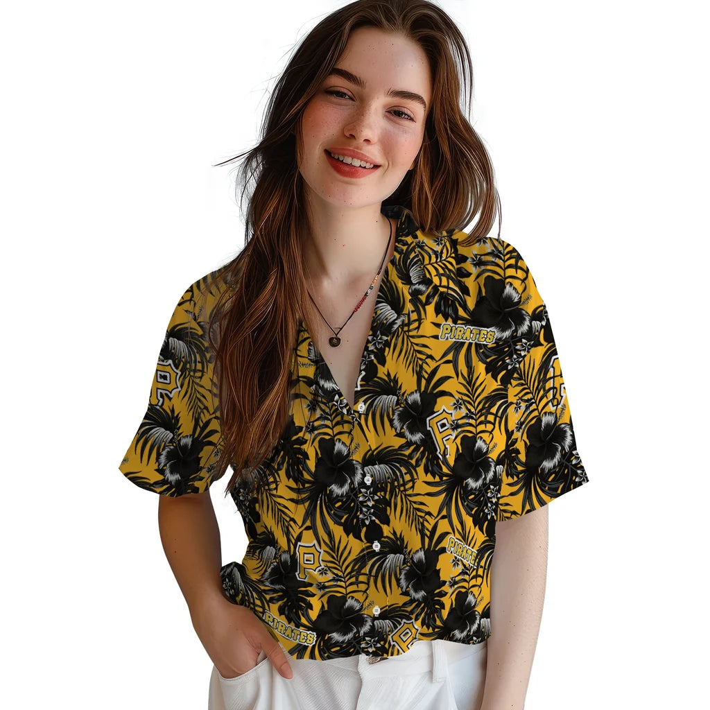 Pittsburgh Pirates Hawaiian Shirt - Hibiscus Exotic | Moonbestprint