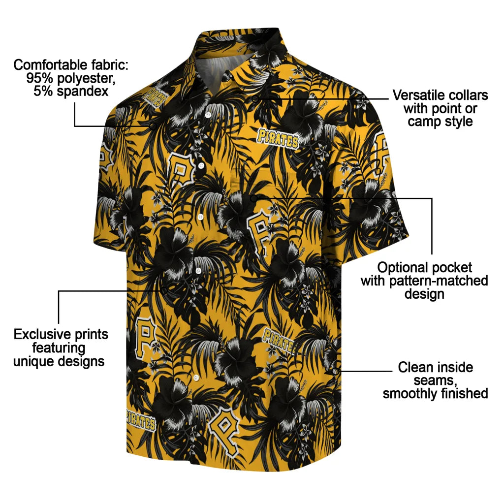 Pittsburgh Pirates Hawaiian Shirt - Hibiscus Exotic | Moonbestprint