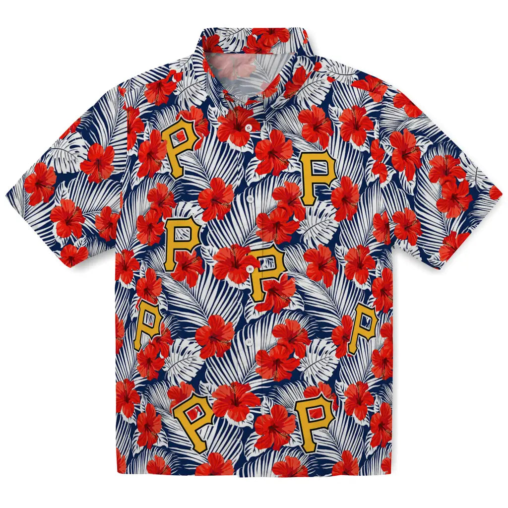Pittsburgh Pirates Hawaiian Shirt - Hibiscus Fiesta | Moonbestprint