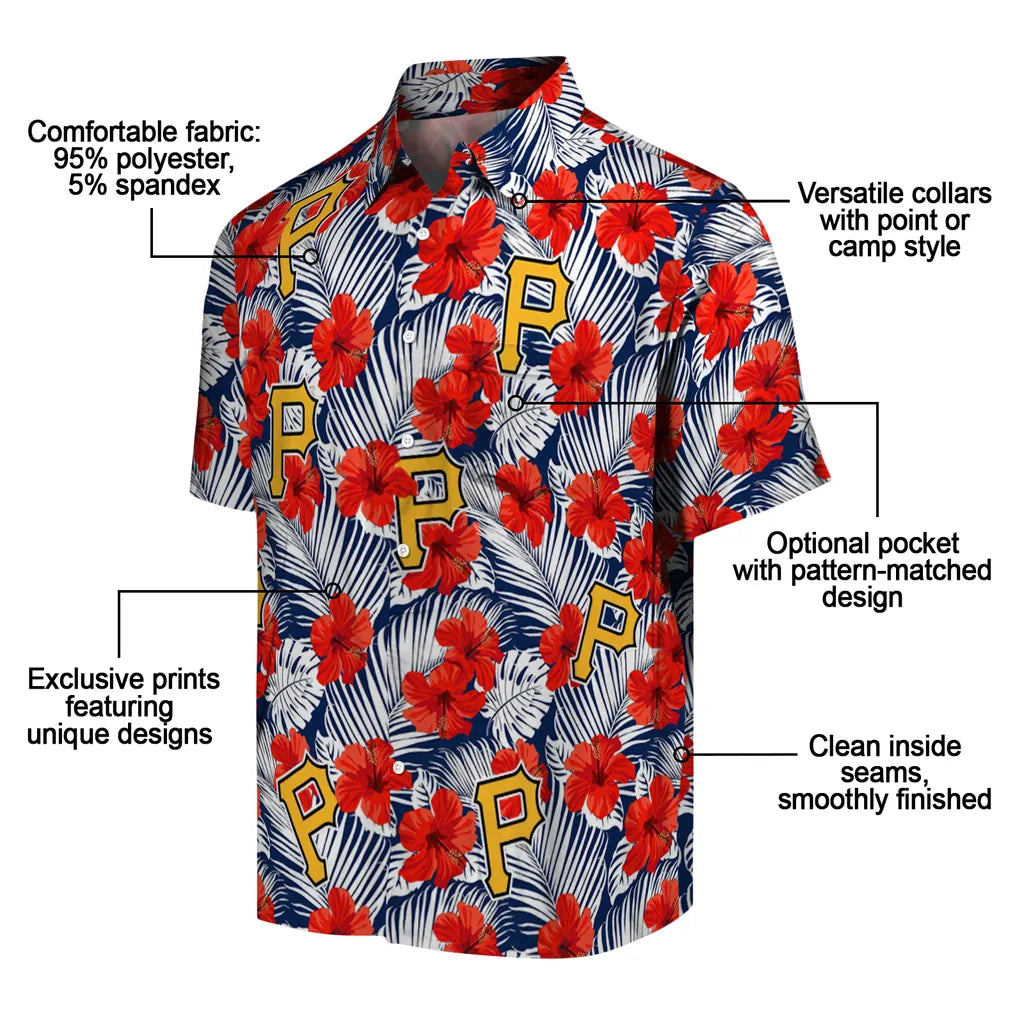 Pittsburgh Pirates Hawaiian Shirt - Hibiscus Fiesta | Moonbestprint