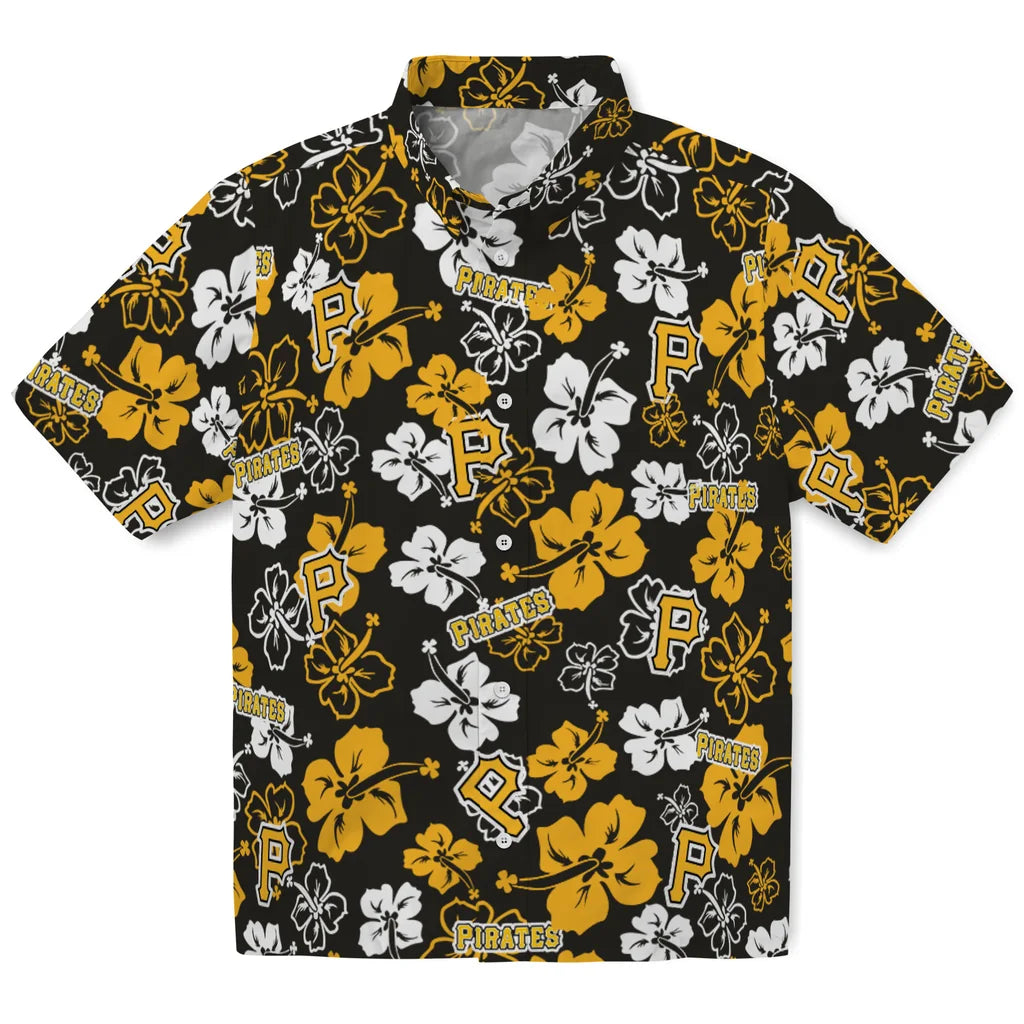 Pittsburgh Pirates Hawaiian Shirt - Hibiscus Flower Design | Moonbestprint