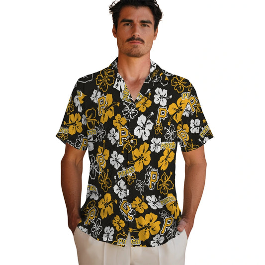 Pittsburgh Pirates Hawaiian Shirt - Hibiscus Flower Design | Moonbestprint