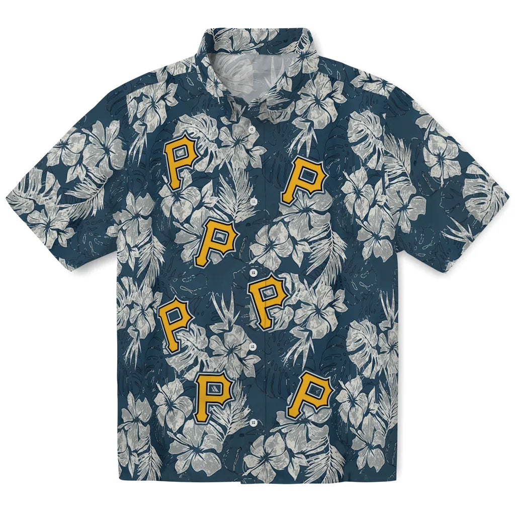 Pittsburgh Pirates Hawaiian Shirt - Hibiscus Flowers | Moonbestprint