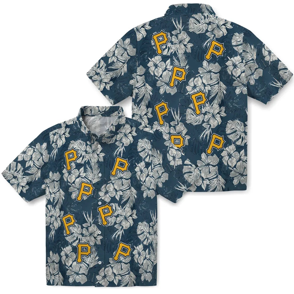 Pittsburgh Pirates Hawaiian Shirt - Hibiscus Flowers | Moonbestprint