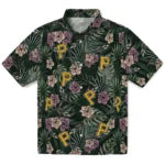 Pittsburgh Pirates Hawaiian Shirt - Hibiscus Leaves Pattern | Moonbestprint
