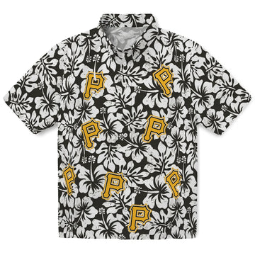 Pittsburgh Pirates Hawaiian Shirt - Hibiscus Motif | Moonbestprint