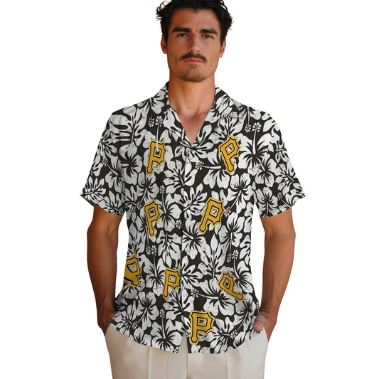 Pittsburgh Pirates Hawaiian Shirt - Hibiscus Motif | Moonbestprint
