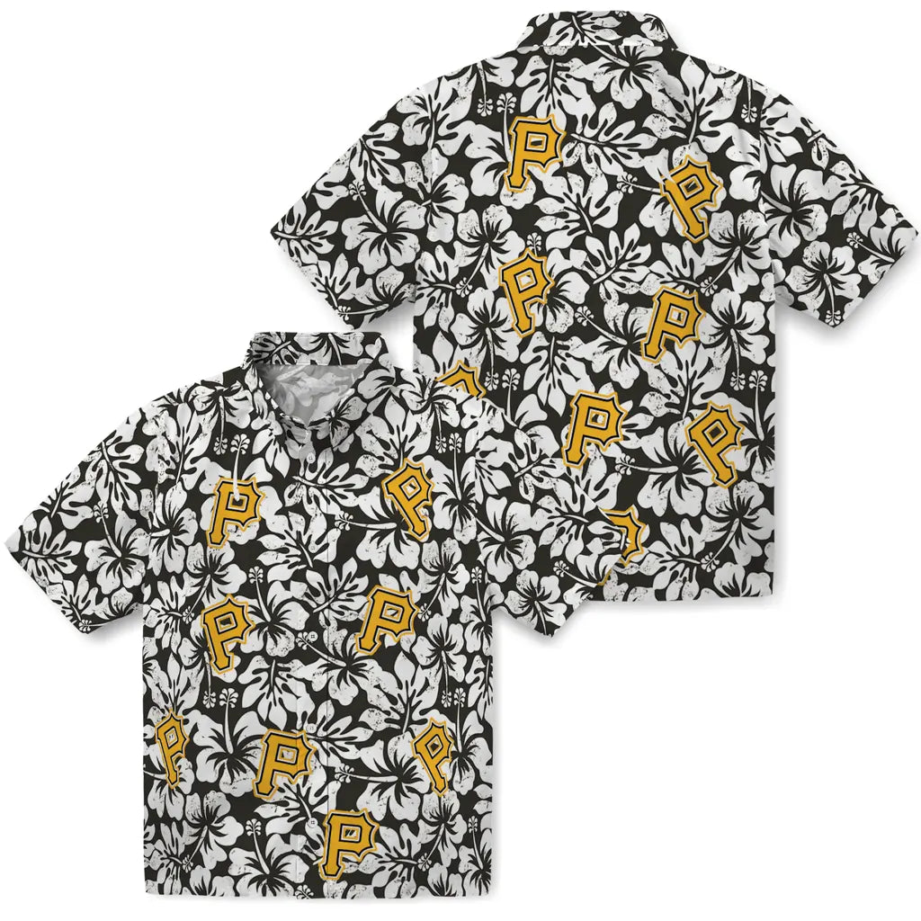 Pittsburgh Pirates Hawaiian Shirt - Hibiscus Motif | Moonbestprint