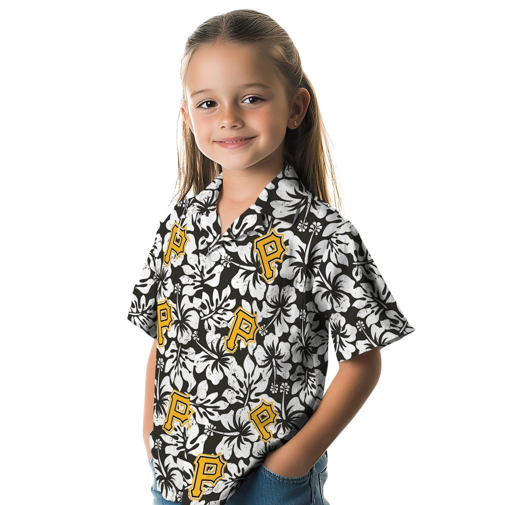 Pittsburgh Pirates Hawaiian Shirt - Hibiscus Motif | Moonbestprint