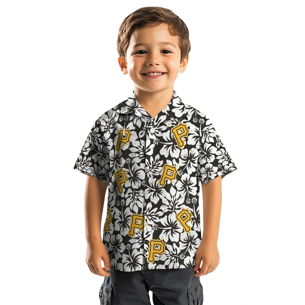 Pittsburgh Pirates Hawaiian Shirt - Hibiscus Motif | Moonbestprint
