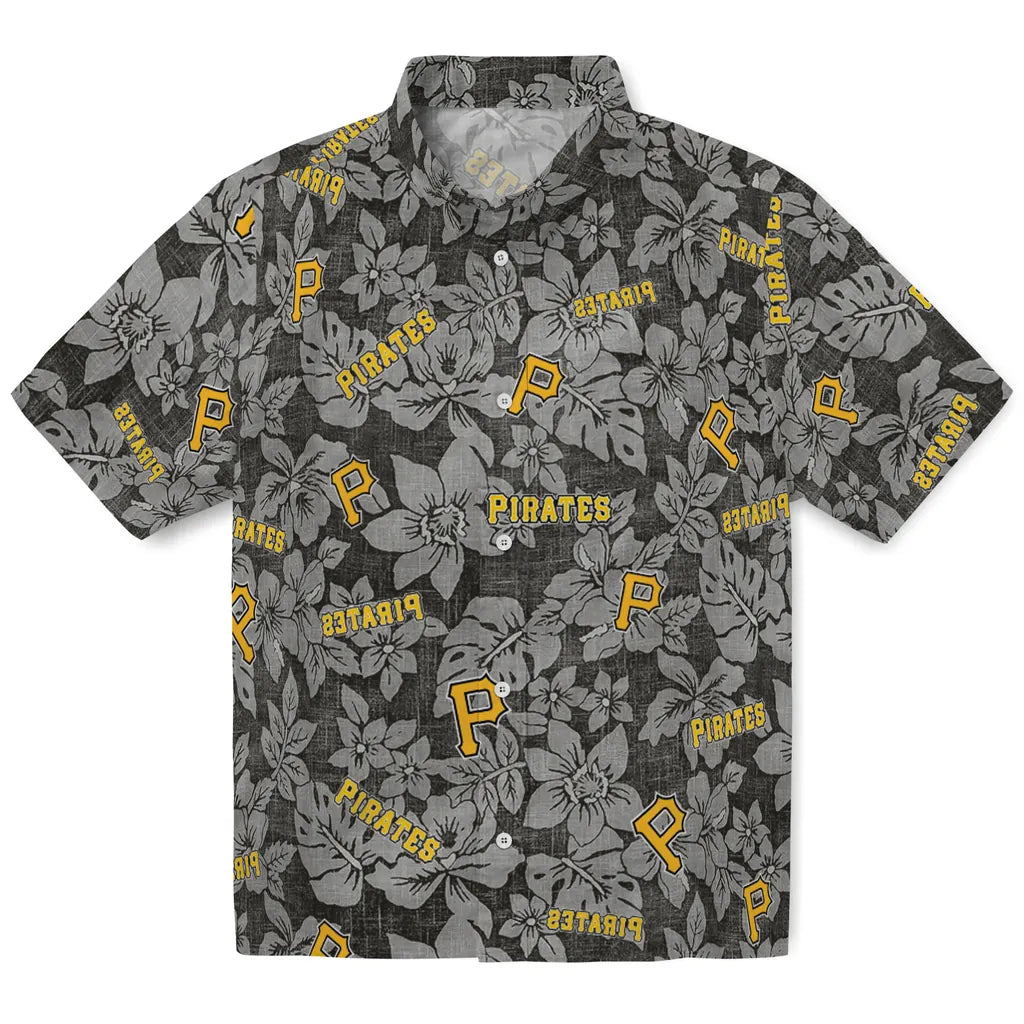 Pittsburgh Pirates Hawaiian Shirt - Hibiscus Oasis | Moonbestprint