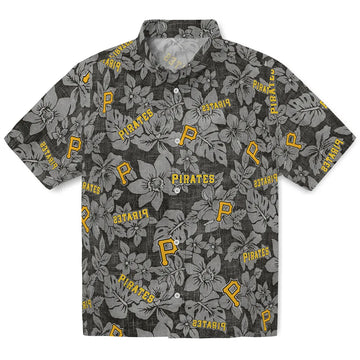 Pittsburgh Pirates Hawaiian Shirt - Hibiscus Oasis | Moonbestprint