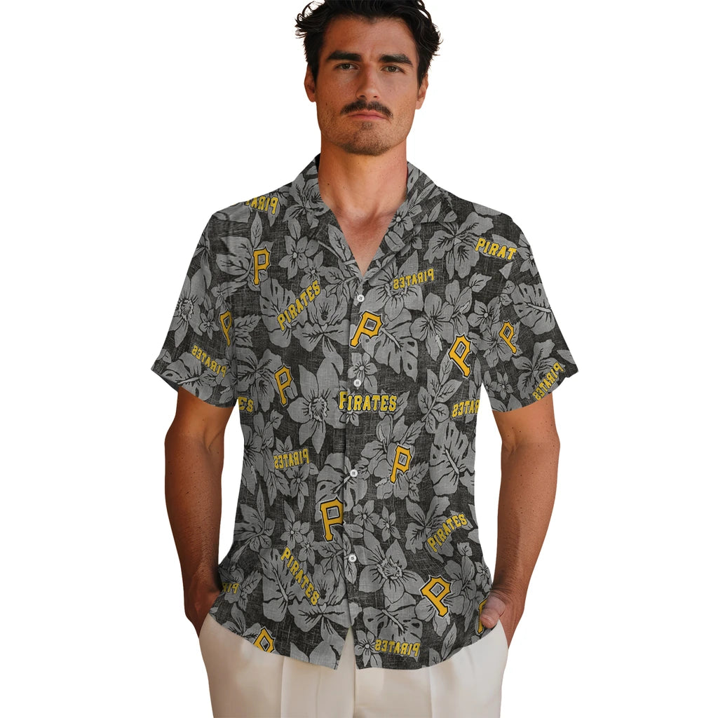 Pittsburgh Pirates Hawaiian Shirt - Hibiscus Oasis | Moonbestprint