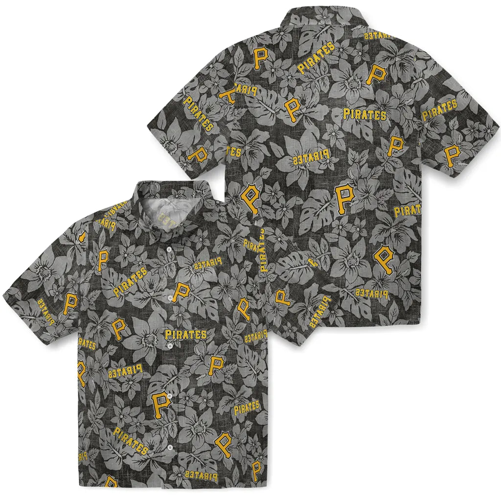 Pittsburgh Pirates Hawaiian Shirt - Hibiscus Oasis | Moonbestprint