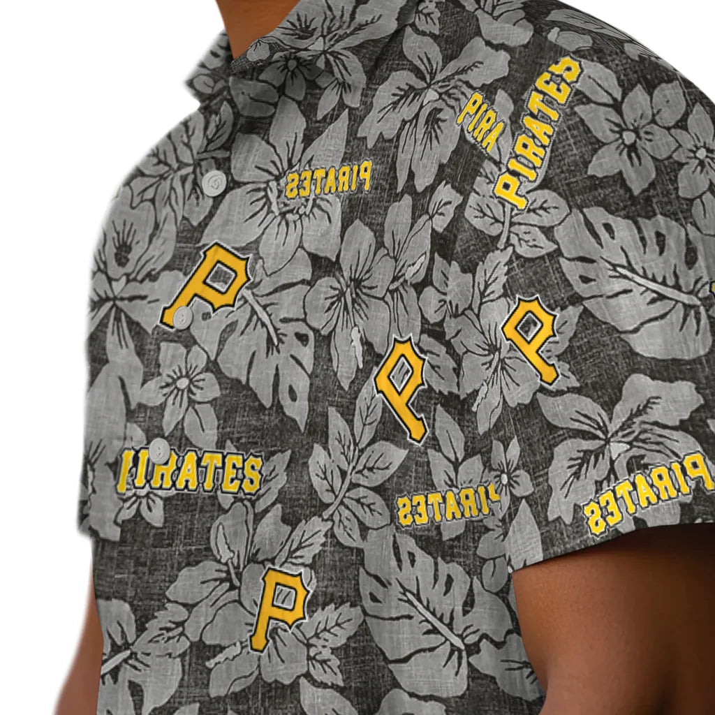 Pittsburgh Pirates Hawaiian Shirt - Hibiscus Oasis | Moonbestprint
