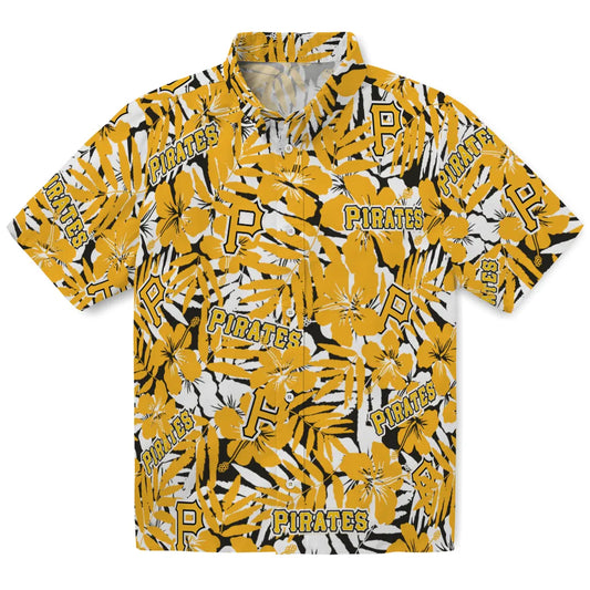 Pittsburgh Pirates Hawaiian Shirt - Hibiscus Overlay | Moonbestprint