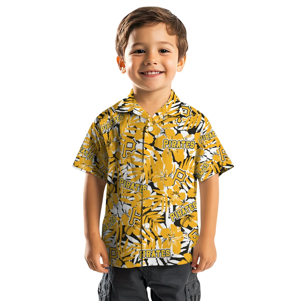 Pittsburgh Pirates Hawaiian Shirt - Hibiscus Overlay | Moonbestprint